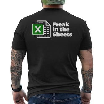 Freak In The Sheets Excel Spreadsheet File Data Men's T-shirt Back Print - Seseable