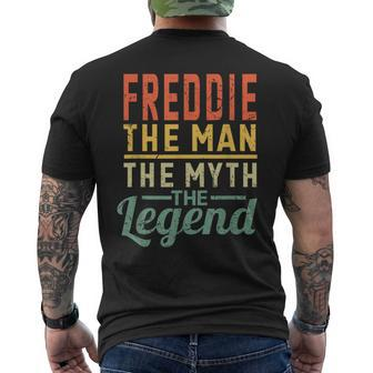 Freddie The Man The Myth The Legend Name Freddie Men's T-shirt Back Print - Seseable
