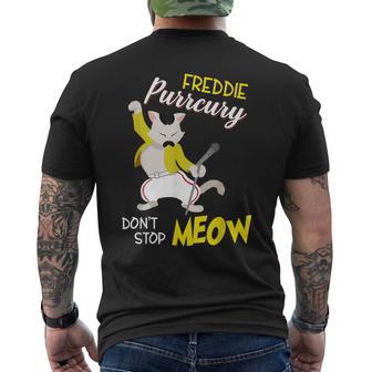 Freddie Purrcury Dont Stop Meow Kittycat Men's T-shirt Back Print - Monsterry UK