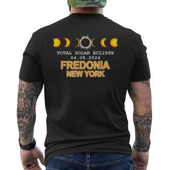 Fredonia New York Total Solar Eclipse 2024 Men's T-shirt Back Print | Mazezy