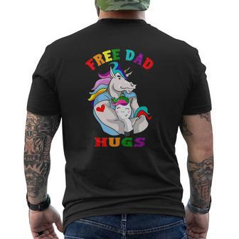 Free Dad Hugs Lgbt Gay Pride Mens Back Print T-shirt | Mazezy
