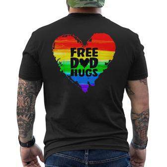 Free Dad Hugs Lgbt Gay Pride Parade Rainbow Flag Fathers Day Men's T-shirt Back Print - Thegiftio UK