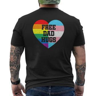 Free Dad Hugs Lgbt Pride Supporter Rainbow Heart For Father Mens Back Print T-shirt | Mazezy