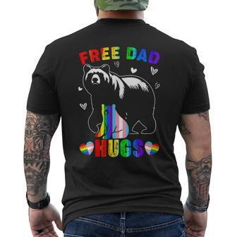 Free Dad Hugs Mama Bear Lgbtq Pride Rainbow Flag Fathers Day Men's T-shirt Back Print - Thegiftio UK