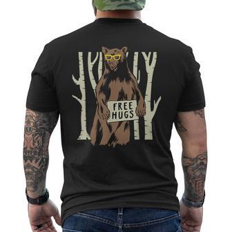 Free Grizzly Bear Hugs Hug Me Men's T-shirt Back Print - Monsterry UK