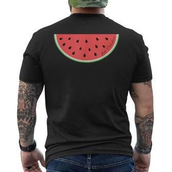 Free Palestine Subtle Watermelon Gaza Human Rights Men's T-shirt Back Print - Seseable