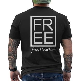 Free Thinker Novelty Minimalist Typography Fun Men's T-shirt Back Print - Monsterry CA