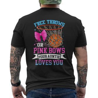 Free Throws Or Pink Bows Your Auntie Loves You Gender Reveal Men's T-shirt Back Print - Monsterry DE