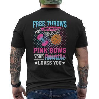 Free Throws Or Pink Bows Your Auntie Loves You Gender Reveal Men's T-shirt Back Print - Seseable