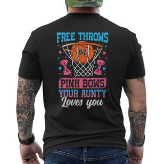 Free Throws Or Pink Bows Your Aunty Loves You Gender Reveal Men's T-shirt Back Print - Monsterry AU