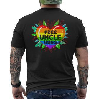 Free Uncle Hugs A Half Pride Lgbt Flag Heart Gay Lesbian Men's T-shirt Back Print - Monsterry CA