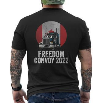 Freedom Convoy 2022 Canadian Trucker Tee Mens Back Print T-shirt | Mazezy