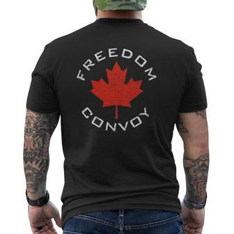 Freedom Convoy 2022 Canadian Trucker Tees Maple Leaf Ver2 Mens Back Print T-shirt | Mazezy