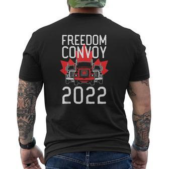 Freedom Convoy 2022 For Canadian Truckers Mandate Support Mens Back Print T-shirt | Mazezy