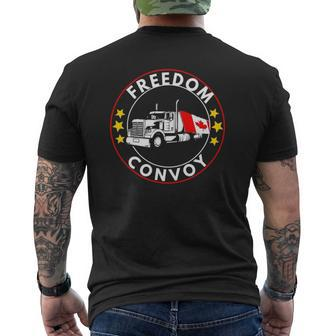 Freedom Convoy 2022 In Support Of Canadian Truckers Mandate Mens Back Print T-shirt | Mazezy