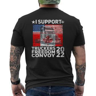 Freedom Convoy 2022 In Support Of Truckers Let's Go Mens Back Print T-shirt | Mazezy