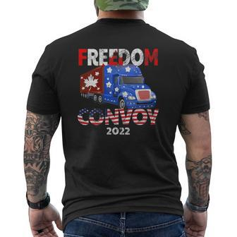 Freedom Convoy 2022 In Support Of Truckers Mandate Freedom Mens Back Print T-shirt | Mazezy