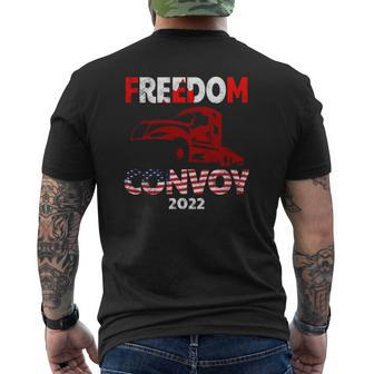 Freedom Convoy 2022 In Support Of Truckers Mandate Mens Back Print T-shirt | Mazezy