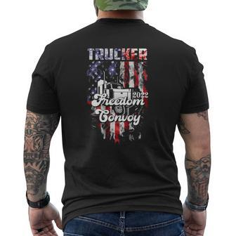 Freedom Convoy 2022 Truck Driver Protest Mandates Canada Usa Mens Back Print T-shirt | Mazezy