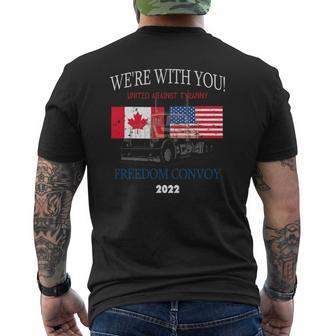 Freedom Convoy 2022 Truckers Protest Canada United States Mens Back Print T-shirt | Mazezy