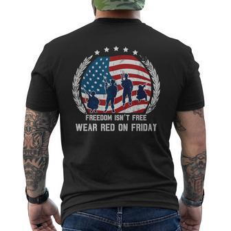 Freedom Isn't Free Wear Red On Friday Military Men's T-shirt Back Print - Monsterry AU