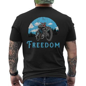 Freedom Old School Motorcycle Rider Retro Men's T-shirt Back Print - Monsterry AU