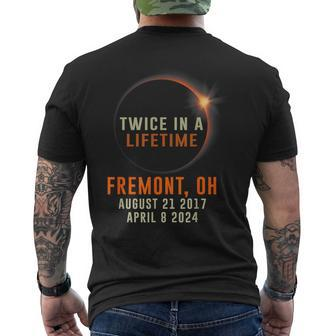 Fremont Ohio Total Solar Eclipse 2024 Twice In A Lifetime Men's T-shirt Back Print - Thegiftio UK