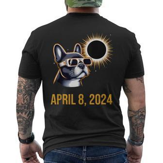 French Bulldog America 2024 Total Solar Eclipse Accessories Men's T-shirt Back Print - Monsterry CA