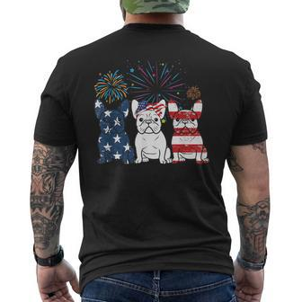 French Bulldog American Flag 4Th Of July Independence Day Men's T-shirt Back Print - Monsterry