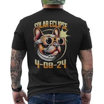 French Bulldog Wearing Solar Eclipse Glasses 2024 Men's T-shirt Back Print | Mazezy UK