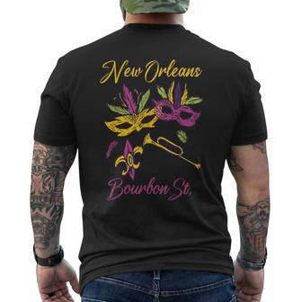French New Orleans Mardi Gras Souvenir Bourbon Street Men's T-shirt Back Print - Monsterry DE