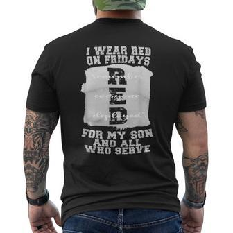 On Friday We Wear Red On Friday Military Red Fridays Son Men's T-shirt Back Print - Monsterry