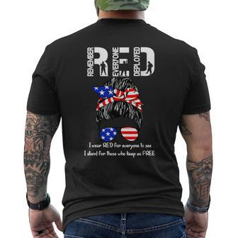On Friday We Wear Red Military Support Troops Men's T-shirt Back Print - Seseable