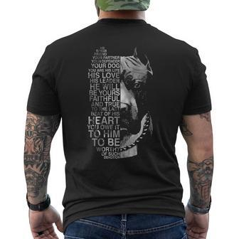 He Is Your Friend Your Partner Your Dog Pitbull Men's T-shirt Back Print | Mazezy