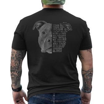 He Is Your Friend Your Partner Your Dog Pitbull Pittie T-Shirt mit Rückendruck - Geschenkecke