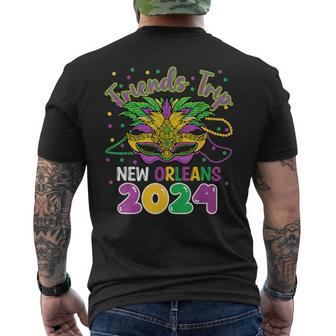 Friends Trip New Orleans 2024 Mardi Gras Masked Men's T-shirt Back Print - Seseable