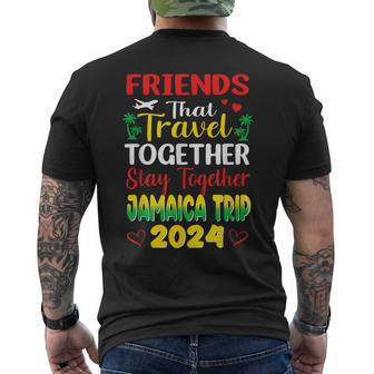 Friends That Travel Together Jamaica Trip Caribbean 2024 Men's T-shirt Back Print - Seseable