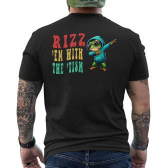 Frog Rizz'em With The Tism Frog Autism Quote Men's T-shirt Back Print - Seseable