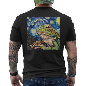 Frog Toad Van Gogh Style Starry Night Men's T-shirt Back Print - Monsterry