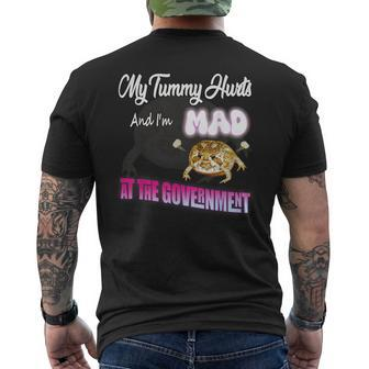 Frosch Meme Kurzärmliges Herren-T-Kurzärmliges Herren-T-Shirt Mein Bauch schmerzt & Ich bin verrückt bei der Regierung - Seseable