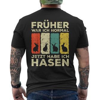 Früher War Ich Normally Jetzt Habe Ich Hasen T-Shirt mit Rückendruck - Seseable