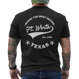 Ft Worth Texas Where The West Begins Fort Worth Tx Men's T-shirt Back Print - Monsterry CA