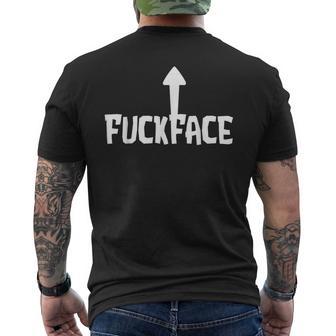 Fuck Face Self Deprecating Arrow Up Fuckface Men's T-shirt Back Print - Monsterry