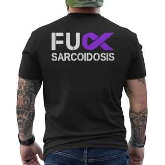 Fuck Fu Sarcoidosis Awareness Month Purple Ribbon Support Men's T-shirt Back Print - Monsterry