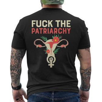 Fuck The Patriarchy Pro Choice Uterus Feminist Men's T-shirt Back Print - Monsterry