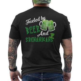 Fueled By Beer And Shenanigans St Patricks Day Beer Men's T-shirt Back Print | Mazezy