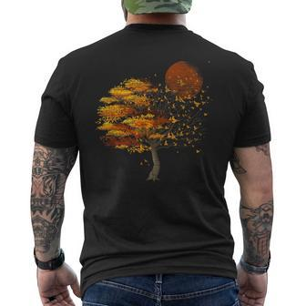 Full Moon Flock Of Birds Tree Outdoor Wildlife Nature Forest Men's T-shirt Back Print - Monsterry