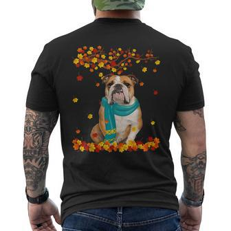 Fun English Bulldog Thanksgiving Autumn Dog Lover Mens Back Print T-shirt - Thegiftio