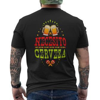 Fun Necesito Cerveza Mexican Beer Drinking Party Men's T-shirt Back Print - Monsterry