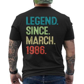 38 Year Old Vintage March 1986 38Th Birthday Men's T-shirt Back Print | Mazezy AU